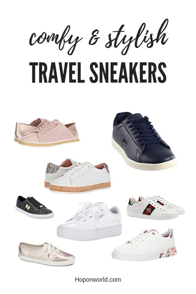 Are you looking for comfy and stylish travel sneakers without worrying how it pairs with your insta-ready outfit? We set out the most gorgeous travel sneakers here - for every kind of traveller. Whether you're a glitzy gal, a posh babe or even if you like to keep things simple - we've got you covered. Find the perfect pair or travel sneakers to fit your style and budget in this guide. #travel #walkingshoes #shoesfortravel #comfyshoes #sneakers #travelsneakers