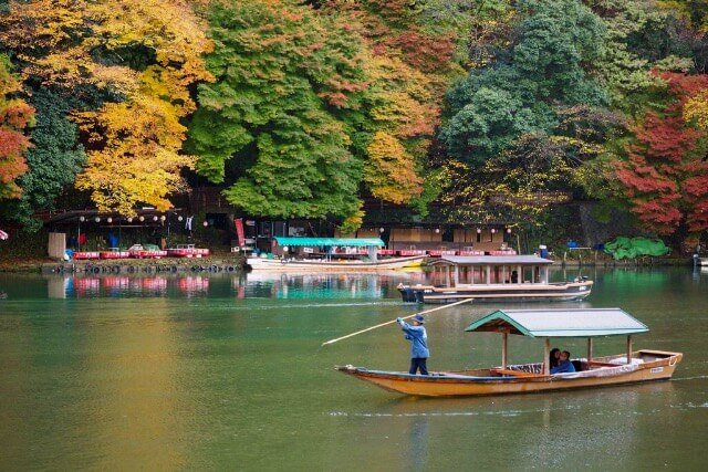 Relaxing boat rides on Hozu river is a must on any Arashiyama itinerary. 