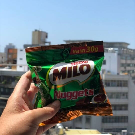 milo nuggets make great snacks.