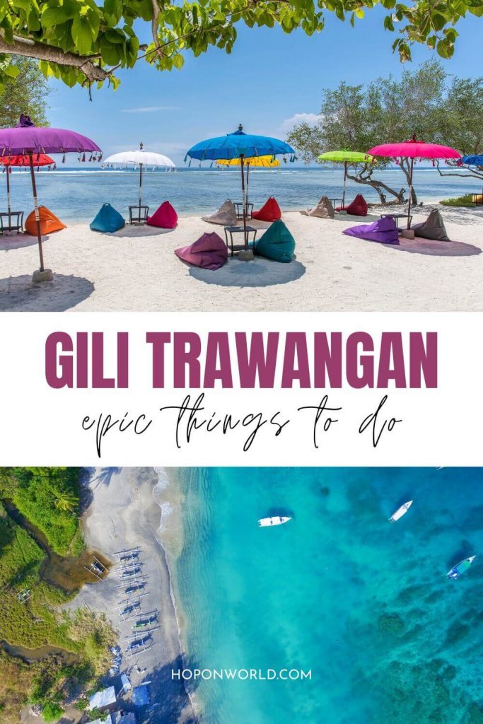 Planning an island getaway to the Gili Islands? Discover the ABSOLUTE best things to do in Gili Trawangan here! From lounging on gorgeous beaches to swimming with turtles to epic beach parties, Gili T has something for everyone! Gili Trawangan Things to do | How to Get to Gili T | When to Visit Gili T | Where to Stay in Gili Trawangan | Gili T Nightlife | Gili Trawangan Snorkeling | Gili island hopping | Gili Sunset Swings | #giltrawangan #gilitbali