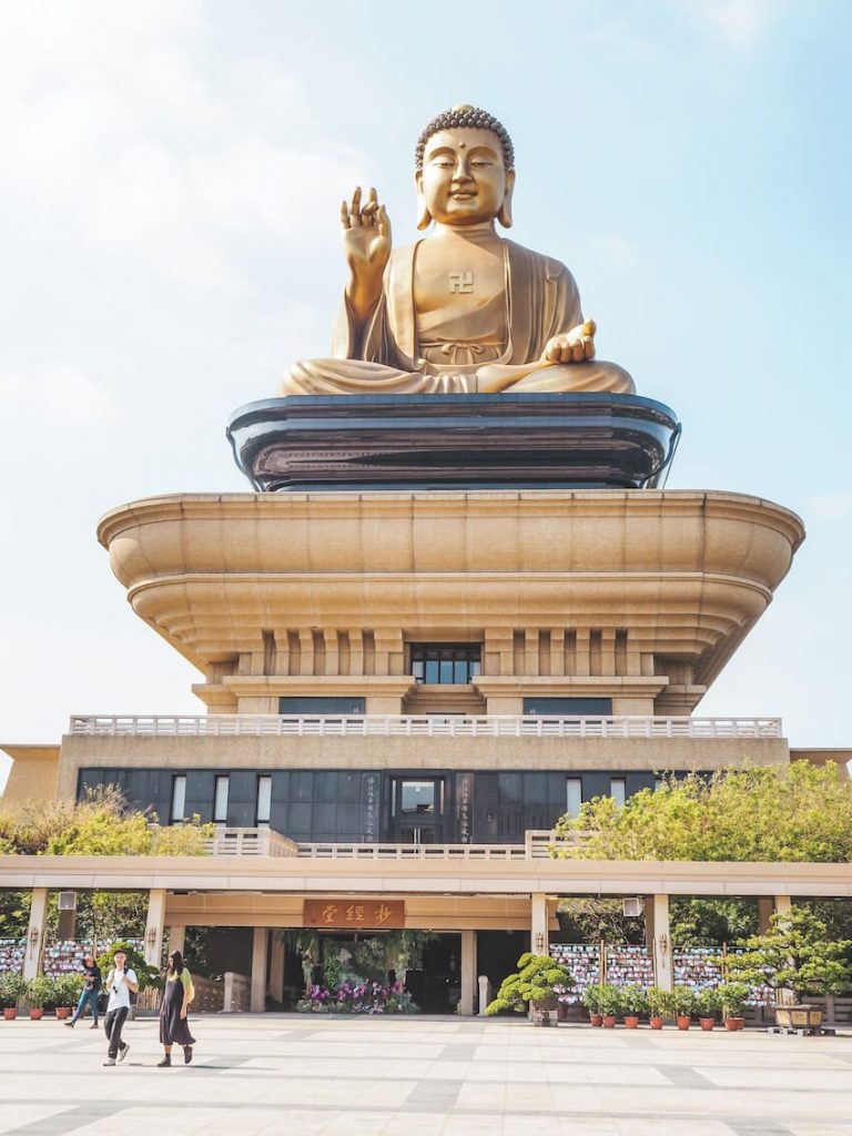 Giant bronze Buddha at Fo Guang Shan Monastery near Kaohsiung City